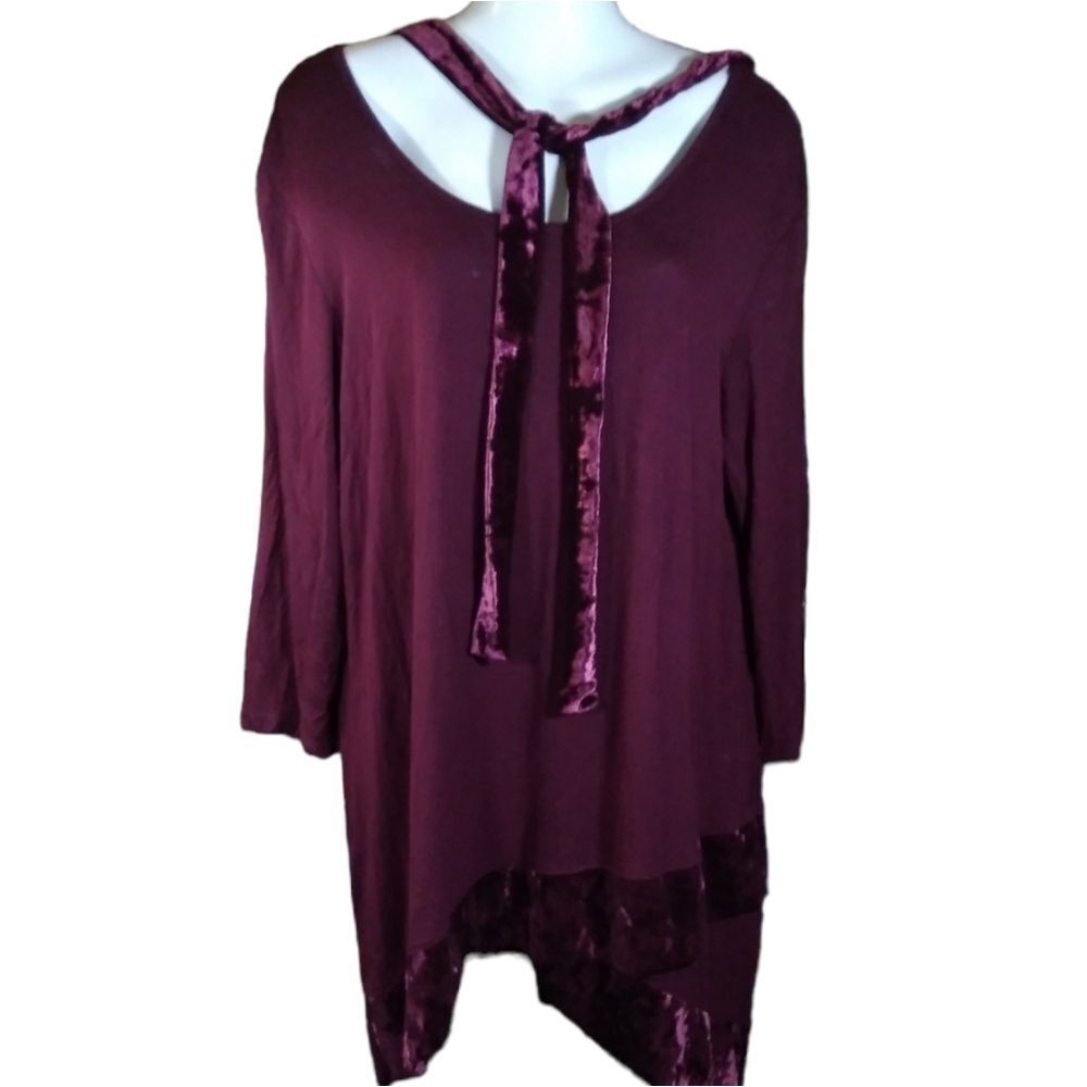 Long sleeve asymmetrical tie blouse XL